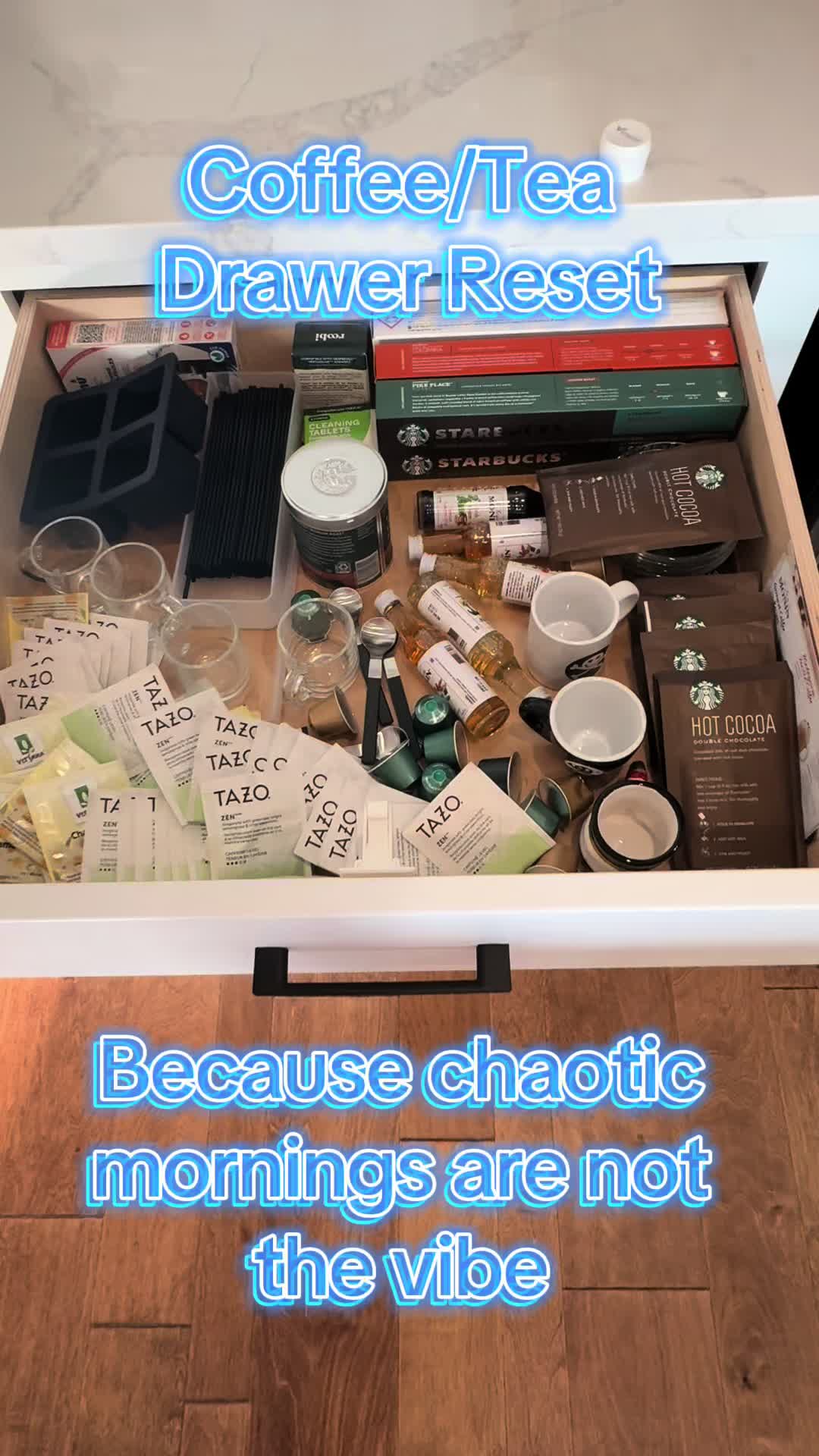 Kitchen Drawer Organization Day 3: Coffee/Tea Drawer!