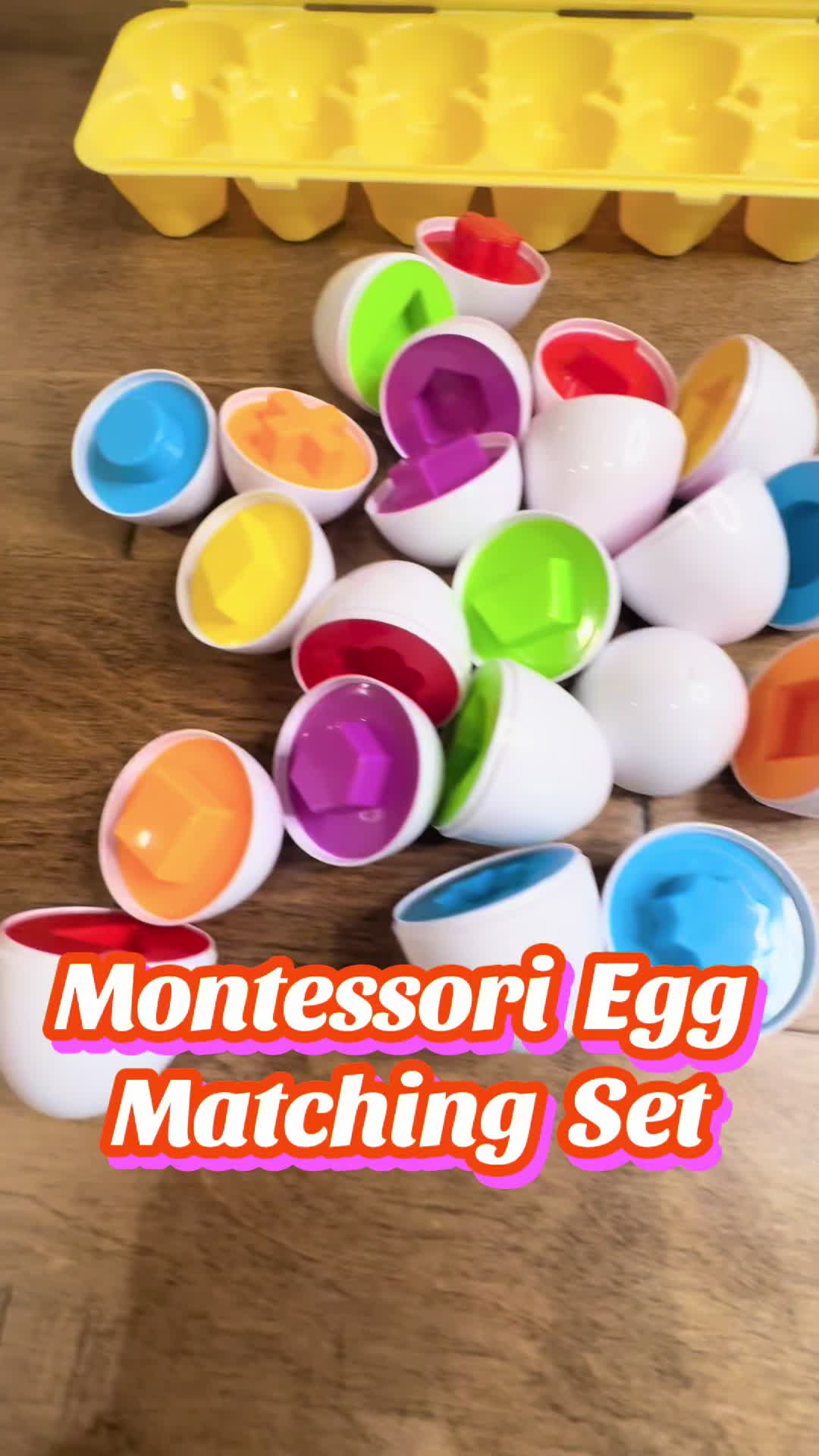 The Montessori Egg Matching Set promotes 4 CRITICAL early childhood skills. This