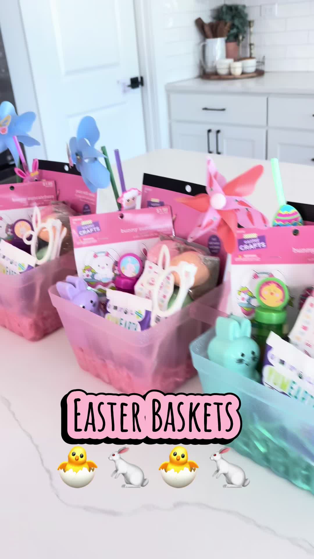 Little hands, big hearts 🐣💐 Putting together Easter baskets for my daughter’s pr