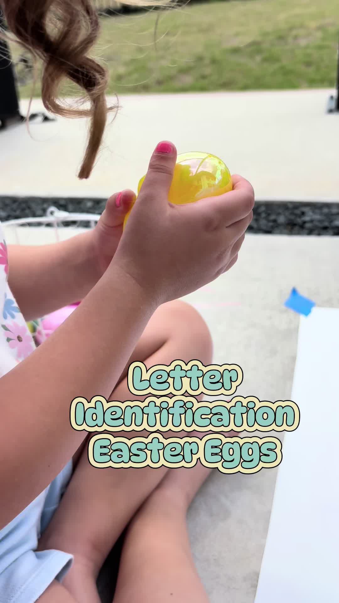 Make learning fun 🤩 Easter Egg hunt with foam sticker letters for your child to