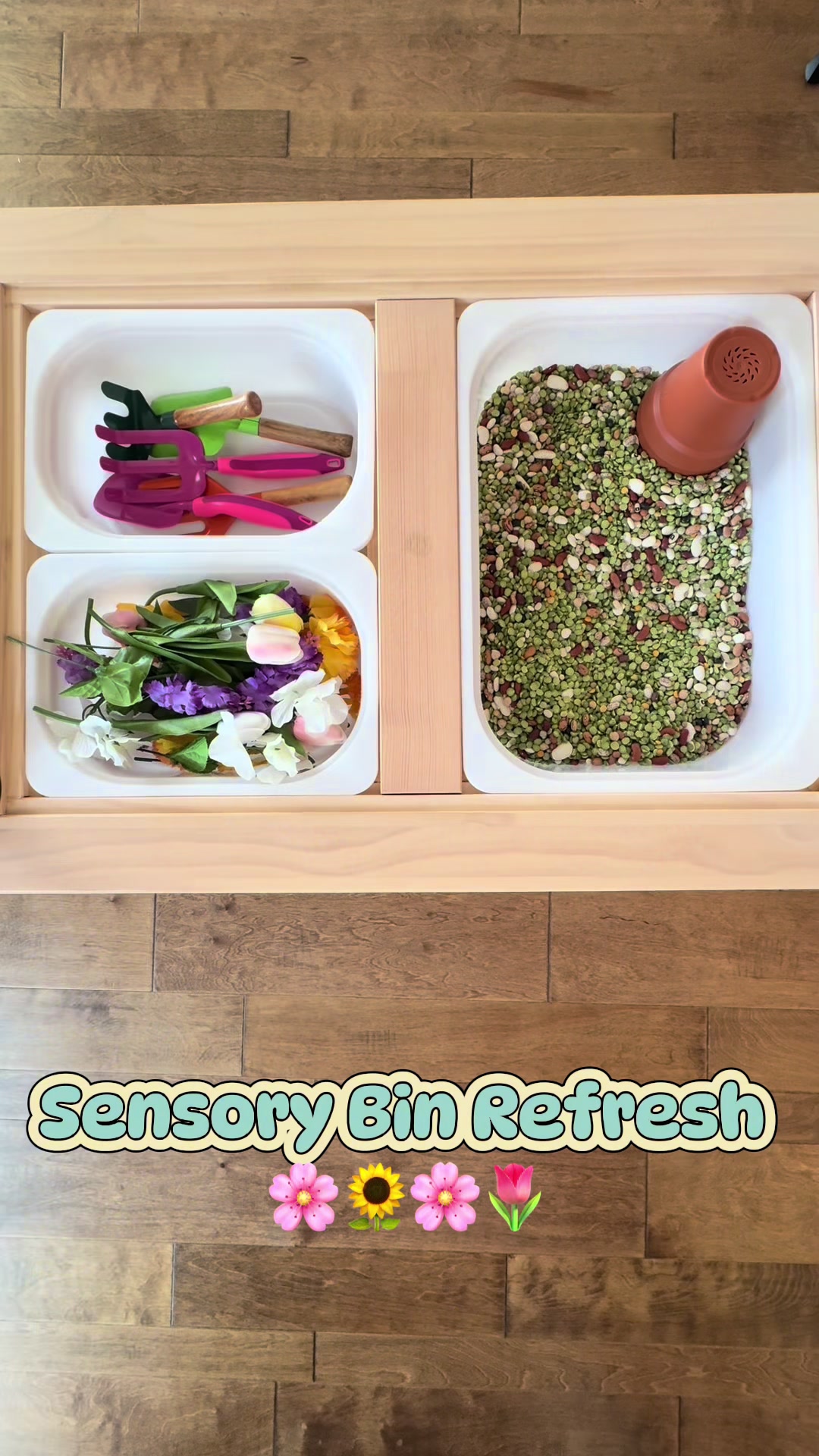 Spring is here sensory bin idea 🌼🌷🌸🌻🪻