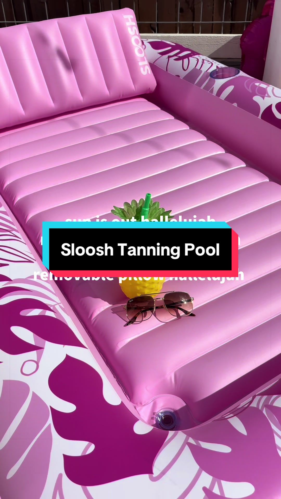 Sloosh tanning pool setup ✨ backyard glow-up season is officially here ☀️ inflat