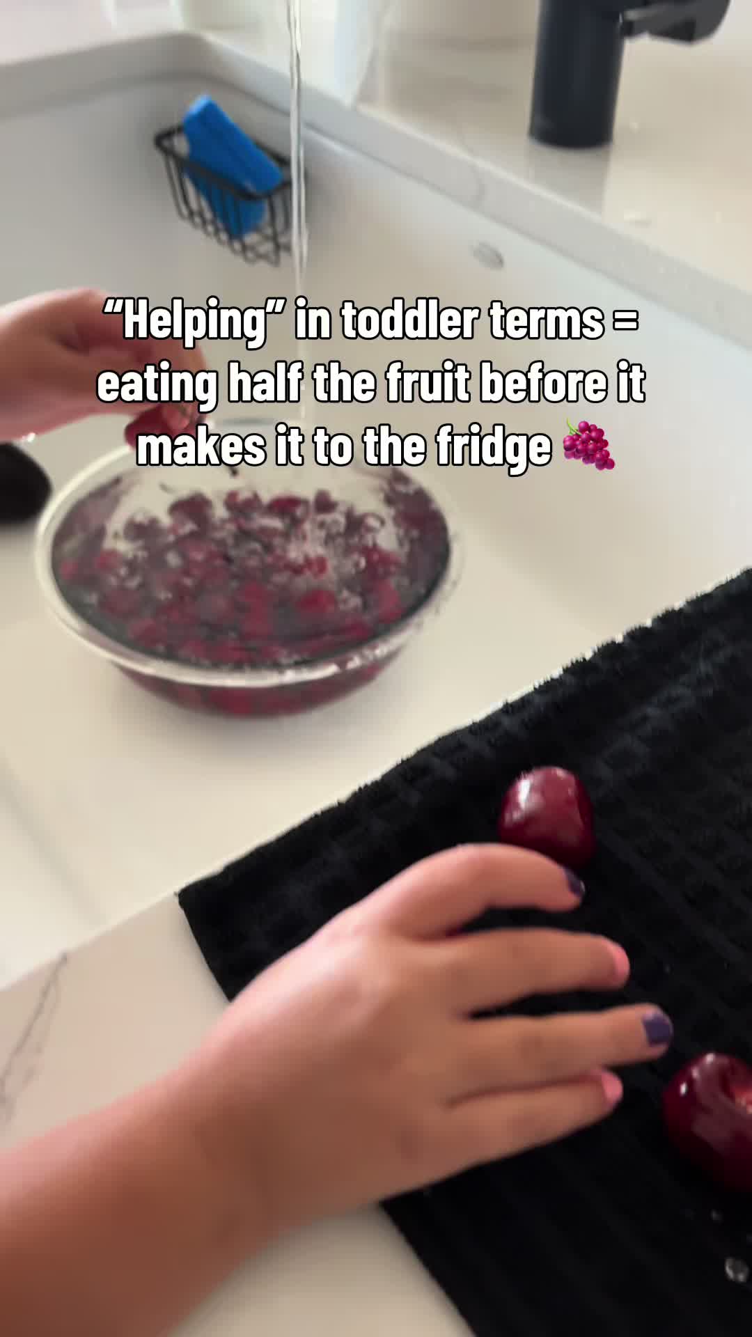 Washing produce or hosting a free sample station? 😂🍓