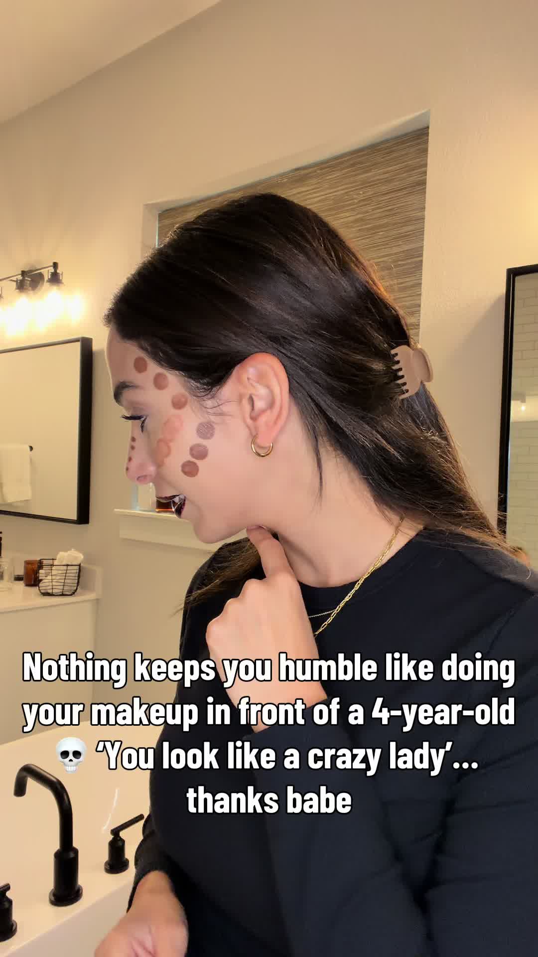 Nothing keeps you humble like doing your makeup in front of a 4-year-old 💀 ‘You