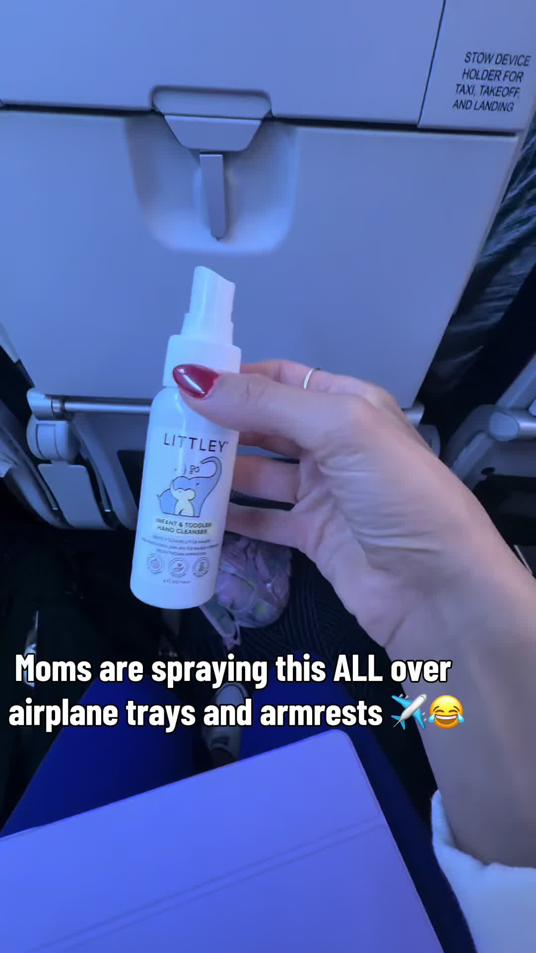 POV: you’re disinfecting the airplane tray table before your toddler touches EVERYTHING 😭✈️ This gentle cleanser spray is made for babies & toddlers and moms are obsessed because it’s: 🤍 safe 🤍 non-toxic 🤍 easy to travel with 🤍 dries quickly 🤍 no strong chemical smell Perfect for airplanes, daycare, travel, school backpacks, restaurants, and everyday messes ✨