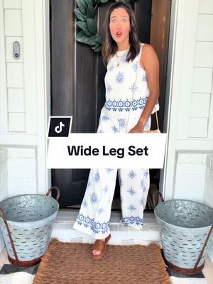 This PrettyGarden two-piece set is giving effortless vacation vibes! 💙☀️ Lightweight, flattering, and perfect for travel, brunch, beach days, cruises, and summer vacations. The wide-leg pants and flowy top make this an easy outfit you’ll wear on repeat!