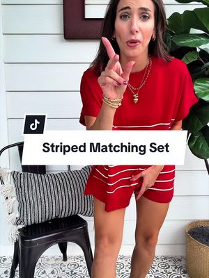 Who doesn’t love a matching set?! This vibrantly striped two piece set is perfect for summer! So comfortable, oversized and flattering!