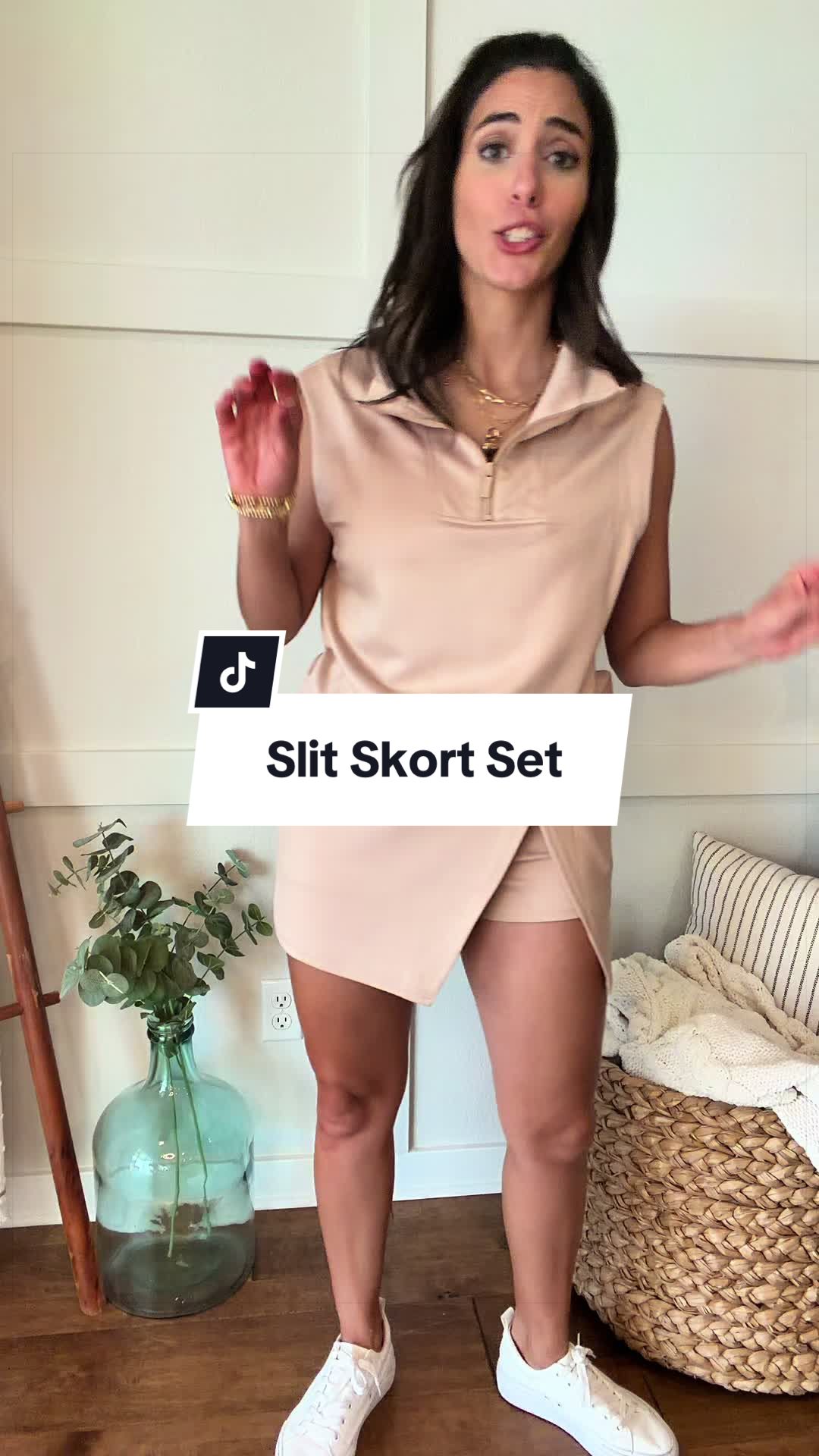 Stay stylish and comfortable with this women’s sleeveless matching skort set. Featuring a modern zip-collar top and coordinating skort, this versatile two-piece outfit delivers the perfect balance of sporty and sophisticated. Made with soft, breathable fabric for all-day comfort, it’s ideal for vacations, weekend getaways, brunch dates, shopping trips, travel days, and casual everyday wear. Dress it up with sandals or keep it sporty with sneakers for an effortlessly chic look. * women’s vacation matching set * sleeveless skort outfit women * trendy two piece summer set * casual resort wear women * airport outfit matching set * soft luxury lounge set * stylish travel clothes women * elevated athleisure outfit * chic vacation outfit women * comfortable fashionable outfit