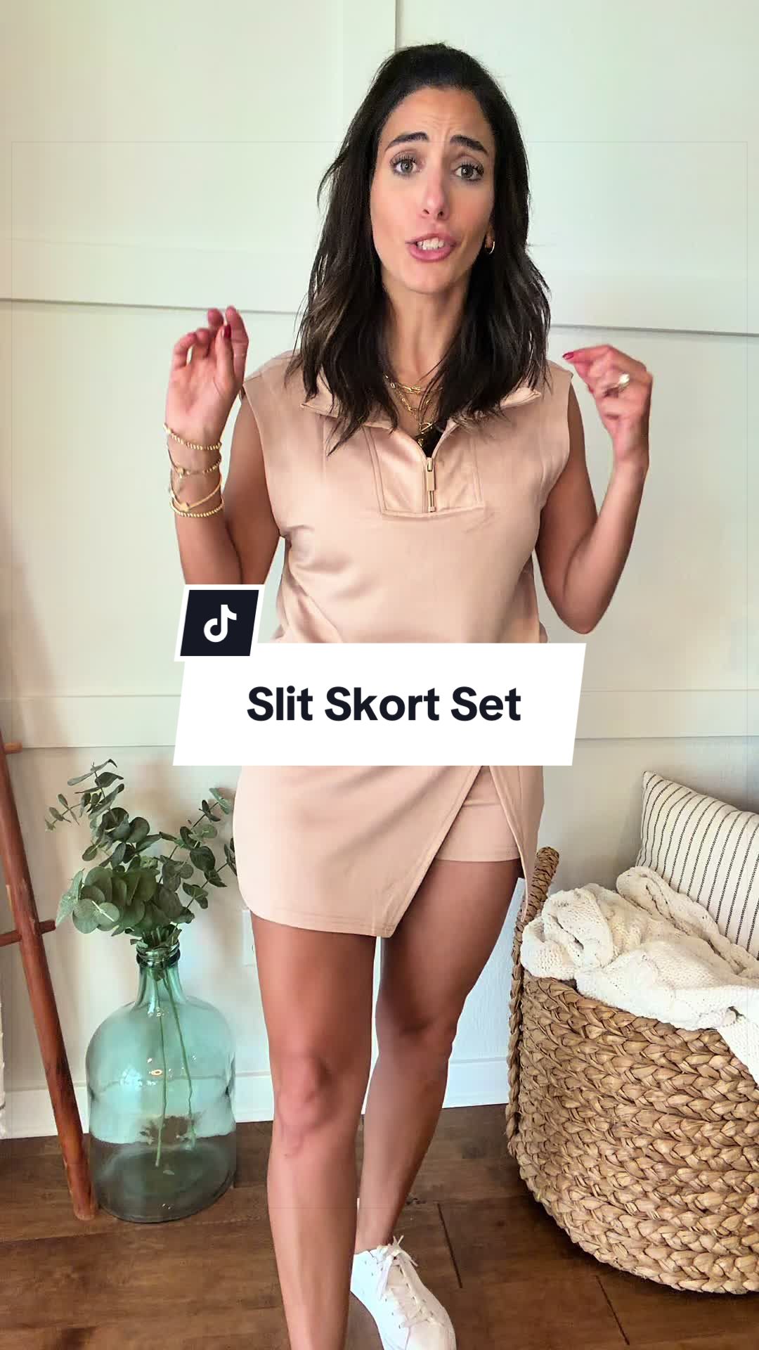 Stay stylish and comfortable with this women’s sleeveless matching skort set. Featuring a modern zip-collar top and coordinating skort, this versatile two-piece outfit delivers the perfect balance of sporty and sophisticated. Made with soft, breathable fabric for all-day comfort, it’s ideal for vacations, weekend getaways, brunch dates, shopping trips, travel days, and casual everyday wear. Dress it up with sandals or keep it sporty with sneakers for an effortlessly chic look. * women’s vacation matching set * sleeveless skort outfit women * trendy two piece summer set * casual resort wear women * airport outfit matching set * soft luxury lounge set * stylish travel clothes women * elevated athleisure outfit * chic vacation outfit women * comfortable fashionable outfit