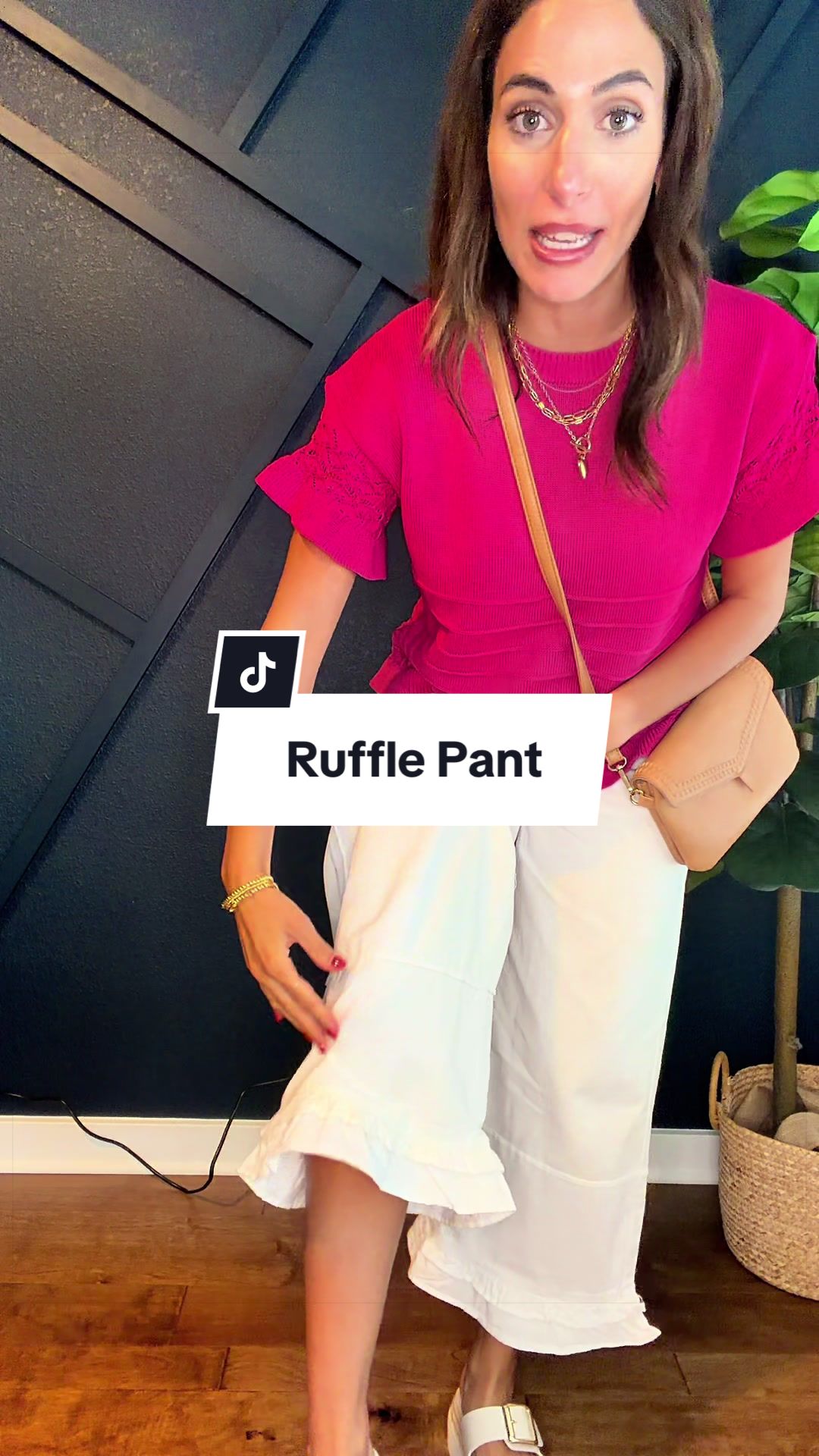 White Cropped Wide Leg Denim Pants for Women – High Rise Relaxed Fit Jeans with Ruffle Hem, Lightweight Trendy Summer Trousers