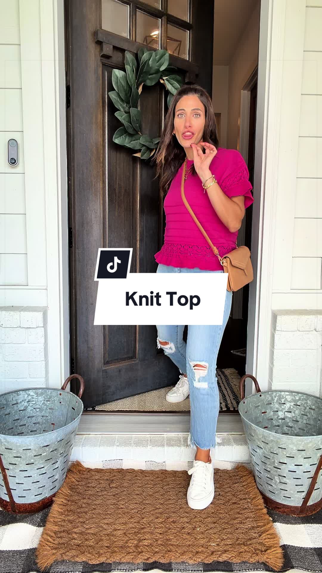 Women’s Lightweight Knit Sweater Top – Soft Crochet Lace Trim Blouse with Flutter Sleeves, Relaxed Fit Pointelle Pullover, Dressy Casual Summer Knit Shirt for Jeans, Skirts, Trousers & Layered Outfits