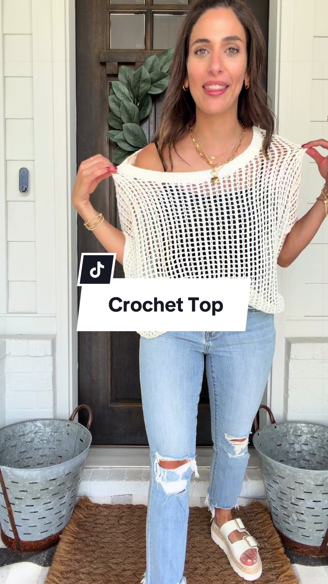 ✨ The effortless summer sweater everyone is styling on repeat! This Dokotoo crochet knit top is the definition of casual-chic. The relaxed oversized fit, breathable open-knit design, and versatile scoop neckline let you wear it on or off the shoulder for two completely different looks. Throw it over a tank, bralette, or swimsuit for an easy beach cover-up, or pair it with denim shorts, white jeans, linen pants, or a cute skirt for the perfect everyday outfit. Lightweight enough for warm weather while still giving you that cozy, elevated look. Reviewers love how soft it is, true to size, and flattering on every body type. Whether you’re headed to vacation, brunch, errands, concerts, or date night, this is the piece you’ll keep reaching for all season. crochet sweater, crochet knit top, lightweight summer sweater, open knit sweater, beach cover up, swimsuit cover up, oversized crochet top, scoop neck sweater, off shoulder sweater, boho summer outfit, coastal grandmother style, coastal granddaughter outfit, resort wear, vacation outfit, casual summer fashion, boutique style clothing, women’s summer tops, linen outfit inspiration, denim shorts outfit, mom style, teacher outfit, effortless chic, breathable knit top, layering piece, spring fashion, summer wardrobe essentials, TikTok fashion finds, viral Amazon fashion, Dokotoo summer top, comfortable and cute outfit.