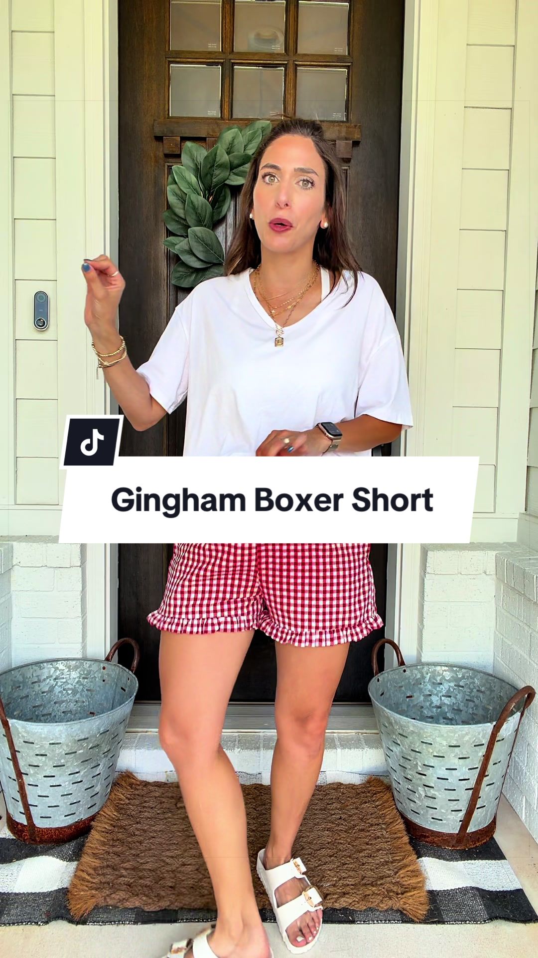 ✨ These ANRABESS gingham boxer shorts are the comfy trend your summer wardrobe needs! The boxer short trend isn’t going anywhere, and this pair is the perfect mix of cute, casual, and comfortable. Made from lightweight, breathable fabric with a relaxed fit and stretchy elastic waistband, they’re perfect for hot summer days. The classic gingham print gives them that effortless coastal, cottagecore vibe while still being easy to style with oversized graphic tees, basic tanks, linen button-downs, baby tees, or lightweight sweaters. Wear them around the house, on vacation, at the beach, running errands, or as an easy everyday outfit. They’re comfy enough for lounging but stylish enough to wear out, making them a staple you’ll reach for over and over again. ANRABESS gingham boxer shorts, boxer shorts for women, gingham shorts, boxer short trend, summer shorts, lightweight shorts, breathable shorts, elastic waist shorts, cottagecore outfit, coastal granddaughter style, coastal grandmother outfit, old money casual, quiet luxury casual, vacation outfit, beach outfit, resort wear, lounge shorts, comfy mom outfit, casual summer outfit, graphic tee outfit, linen shirt outfit, effortless style, boutique fashion, summer wardrobe essentials, TikTok made me buy it, viral fashion finds, women’s casual fashion, everyday summer style, cute comfy outfit, boxer shorts trend.
