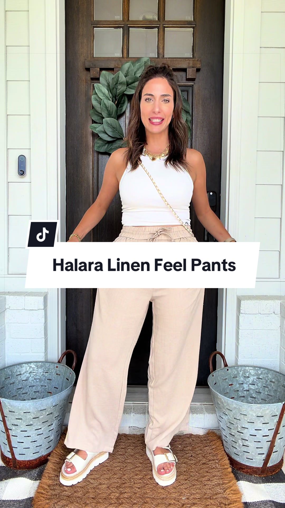 Halara linen feel pants that keep their shape and come in 3 different inseams!