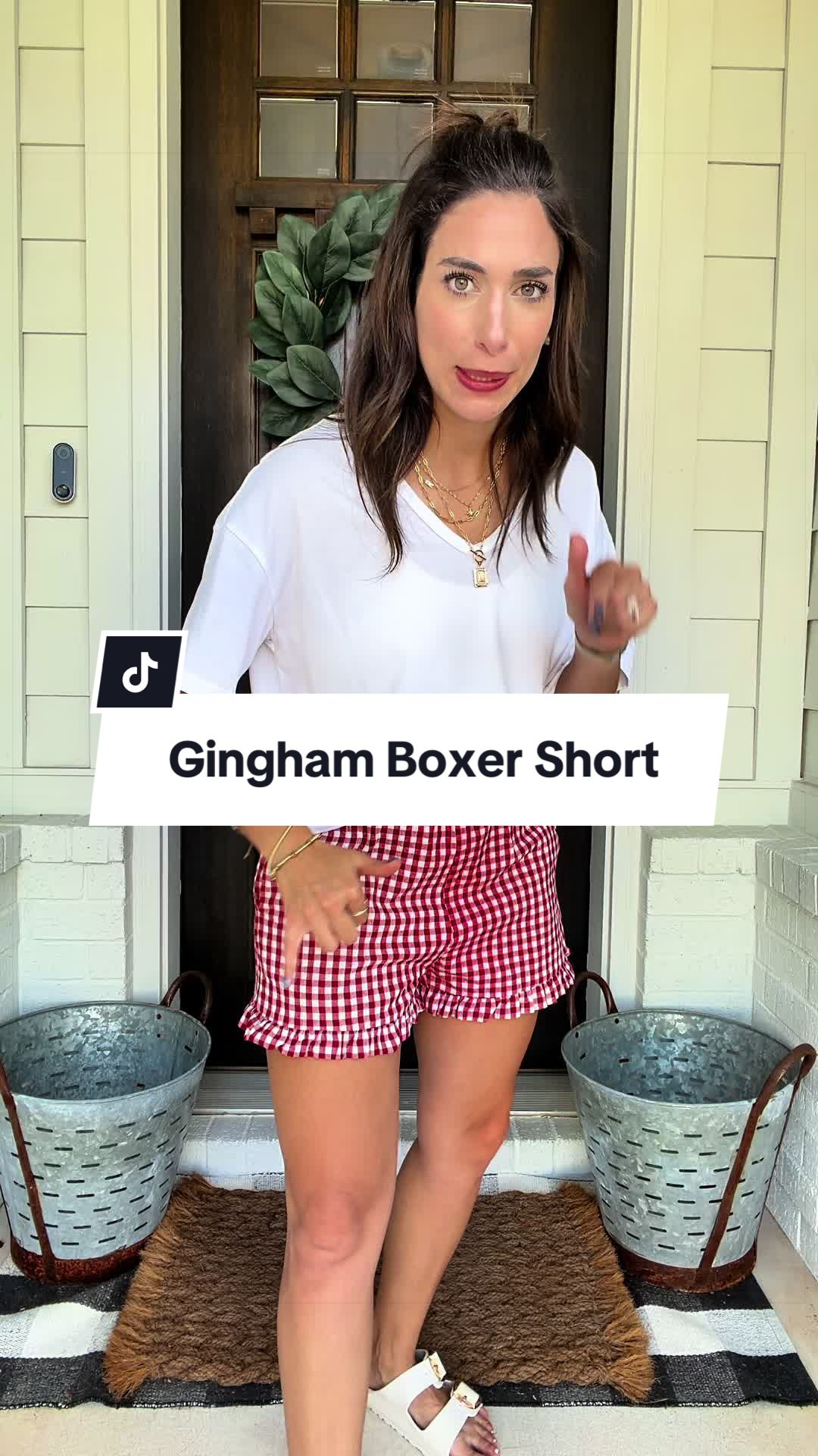 Comfortable gingham boxer shorts with stretch waist band and ruffle detail!
