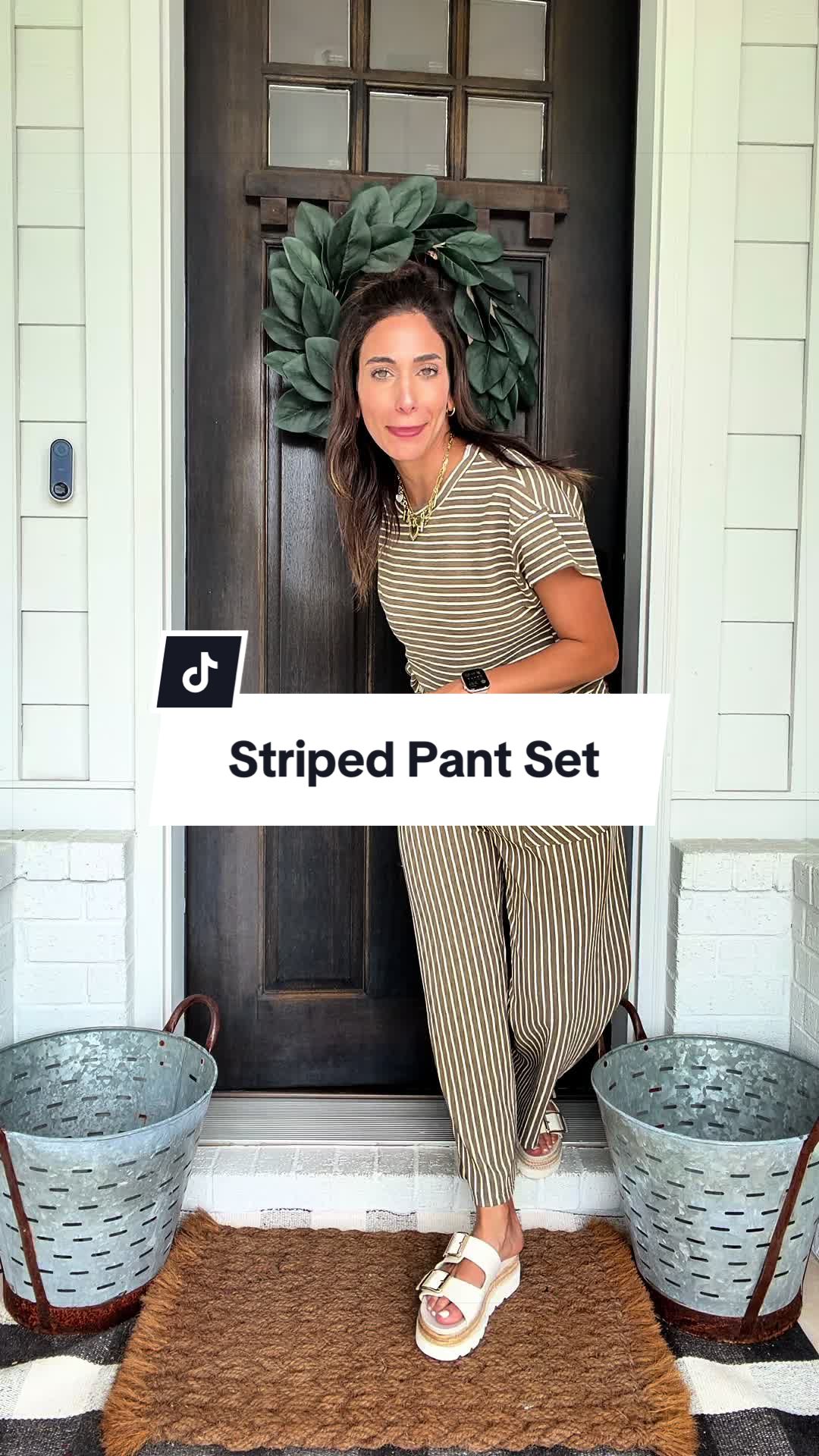 Striped pant set! Super comfortable, stretchy waist!