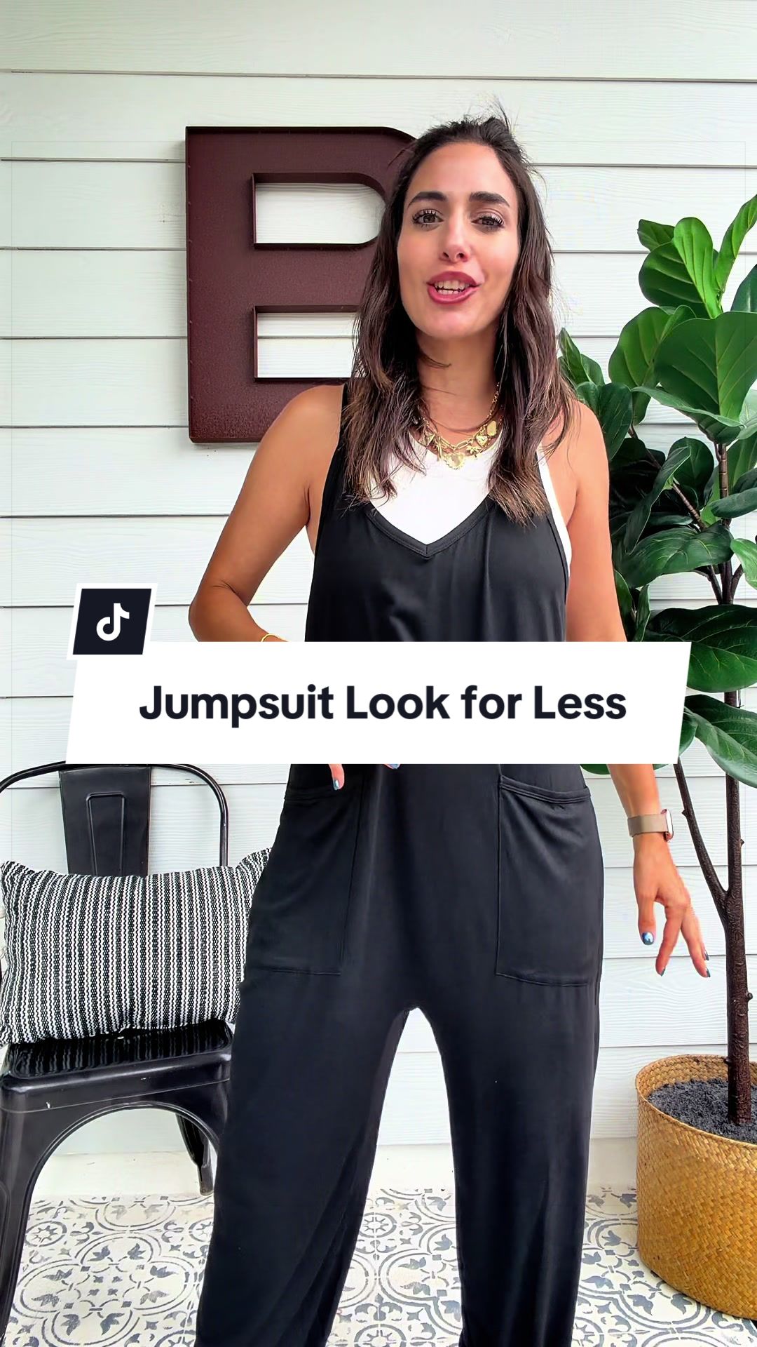 Perfect jumpsuit for summer that will transition into fall with a jacket! She’s so stretchy and comfy!