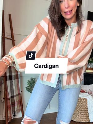 Striped Cardigans - Long Full Sleeves, Open Front, balloon sleeve #     @Ommig