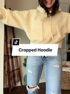 Cropped hoodie, fleece lined, acid wash