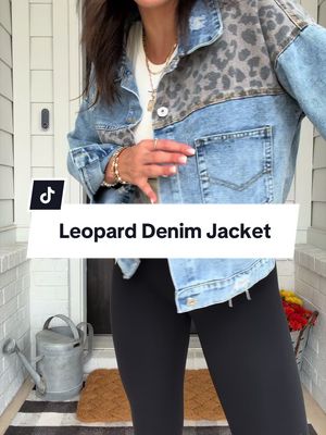 Leopard Denim Jacket , patchwork jacket