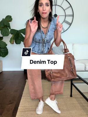 Denim V-Neck Peplum top      @Chicovar