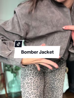 Faux Suede Bomber Jacket Charcoal