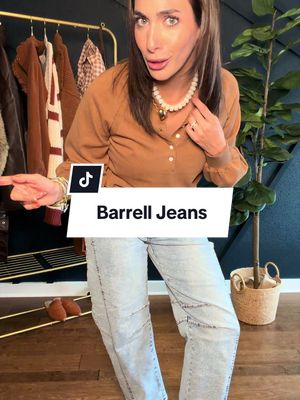 Barrel Jeans Women's High-Waisted Cropped Wide-Leg Cotton Denim Trousers, Medium-Stretch Cotton-Blend Elastane Jeans for Women, Stylish Women's Wear Denim Look for Casual Fall Outfits      @GRAPENT